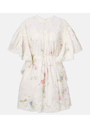 Zimmermann Lucky lace-trimmed linen minidress