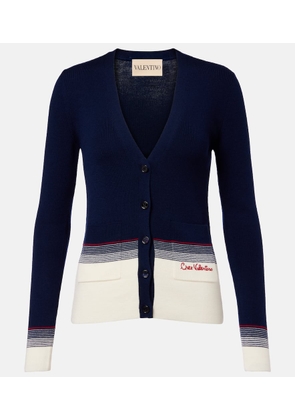 Valentino Striped virgin wool cardigan