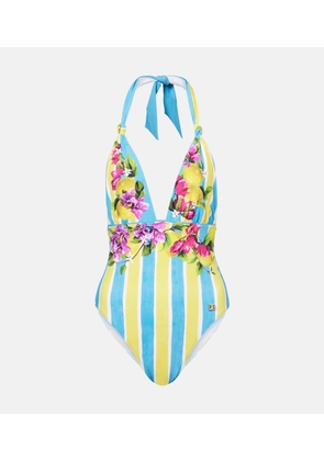 Dolce&Gabbana Printed halterneck swimsuit