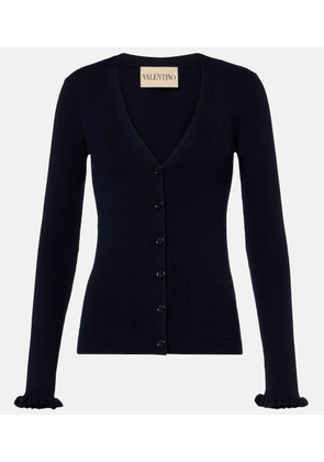 Valentino Ruffled virgin wool cardigan