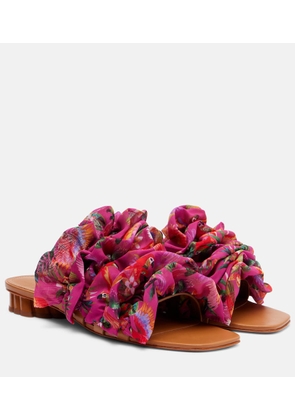 Farm Rio Printed ruffled sandals