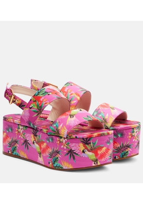 Farm Rio Printed platform sandals