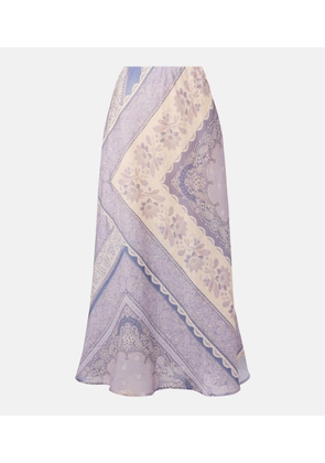 Zimmermann Lucky printed linen skirt