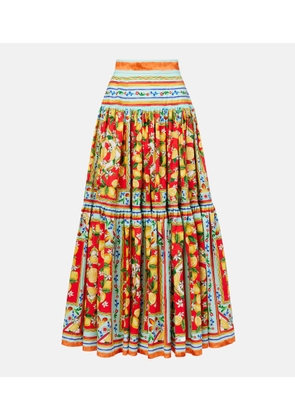 Dolce&Gabbana Taormina printed cotton maxi skirt