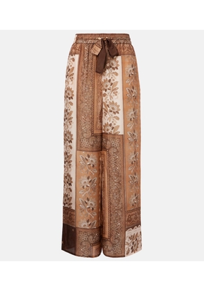 Zimmermann Lucky printed silk straight pants