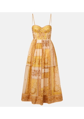 Zimmermann Lucky shirred cotton corset dress