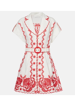 Zimmermann Lucky embroidered linen minidress