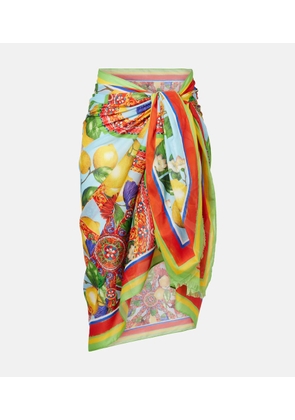 Dolce&Gabbana Printed cotton beach cover-up