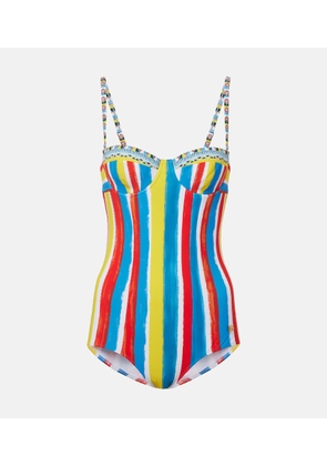 Dolce&Gabbana Cutout striped swimsuit