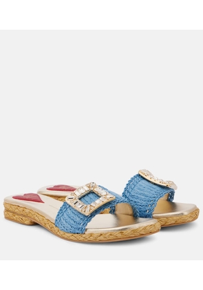 Roger Vivier Espa embellished raffia slides