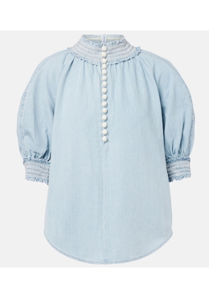 Zimmermann Ascension balloon-sleeve denim blouse