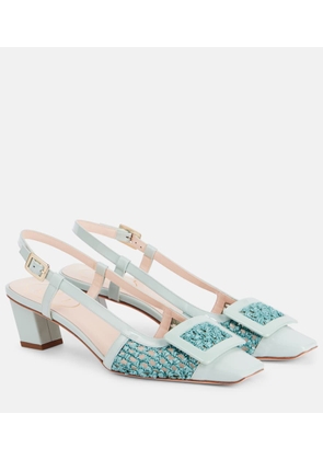 Roger Vivier Belle Vivier 45 crochet leather slingback pumps