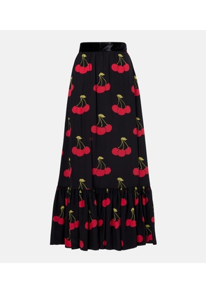 Valentino Printed silk maxi skirt
