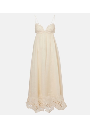 Zimmermann Coco embroidered ramie maxi dress