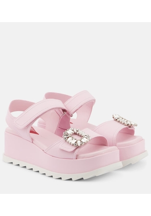 Roger Vivier Embellished leather platform sandals