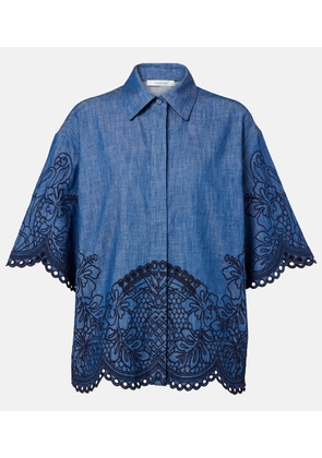Zimmermann Coco embroidered denim shirt
