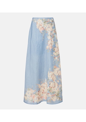 Zimmermann Cascadian floral linen maxi skirt