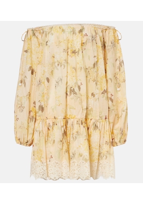 Zimmermann Floral semi-sheer cotton minidress