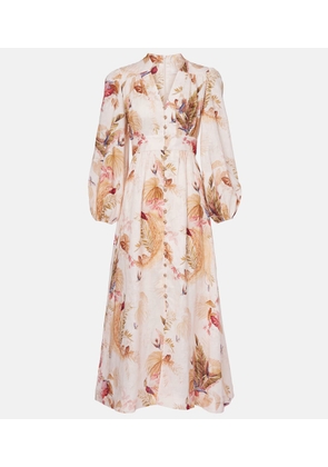 Zimmermann Ascension floral linen midi dress