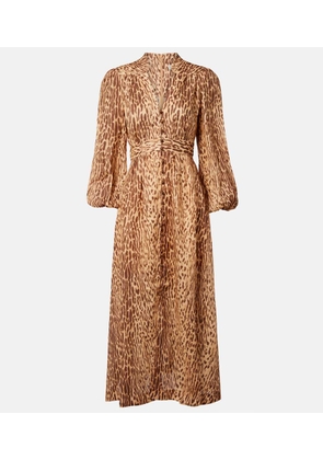 Zimmermann Cascadian leopard-print linen midi dress
