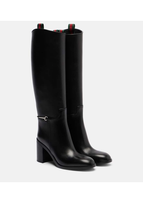 Gucci Horsebit leather knee-high boots