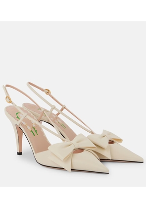 Valentino Garavani Bowow 85 leather slingback pumps