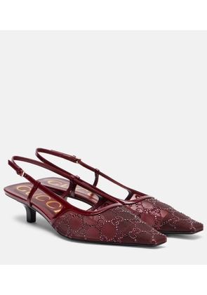 Gucci GG Demi mesh slingback pumps