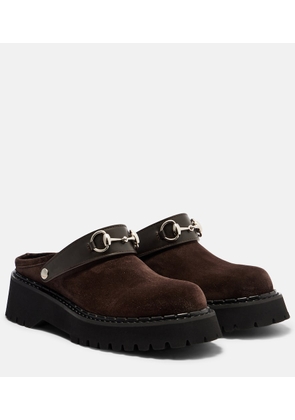 Gucci Horsebit suede mules