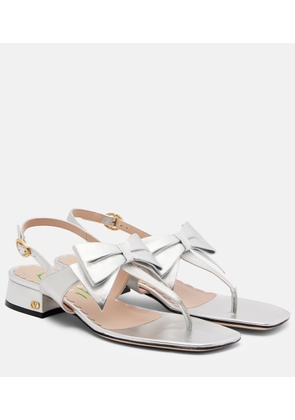 Valentino Garavani Bowow 25 metallic leather thong sandals