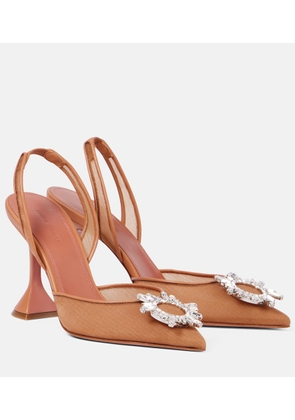 Amina Muaddi Begum 95 mesh slingback pumps