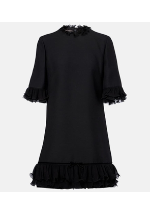 Valentino Ruffled silk crepe minidress