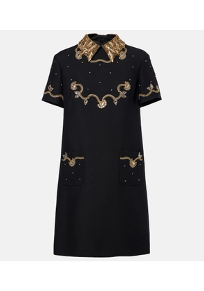 Valentino Crepe Couture embellished minidress