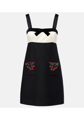 Valentino Crepe Couture embroidered minidress