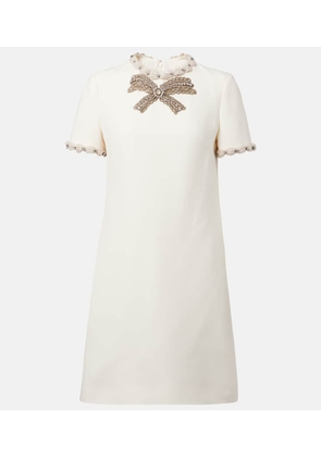 Valentino Embellished wool and silk minidress