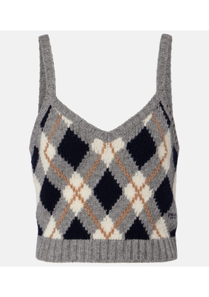 Prada Argyle cashmere crop top