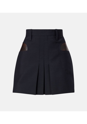 Prada Pleated mohair and wool miniskirt