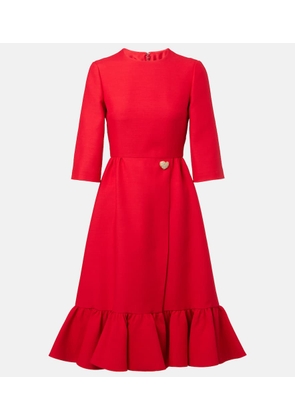 Valentino Crepe Couture embellished ruffled midi dress