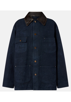 Prada Oversized cotton leather-trimmed jacket