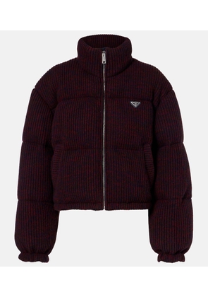 Prada Cropped wool and cashmere down jacket
