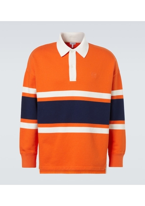 Loewe Striped cotton fleece polo sweater