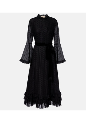 Valentino Daisy Sangallo belted cotton shirt dress