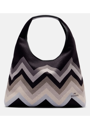 Missoni Zig Zag leather-trimmed tote bag