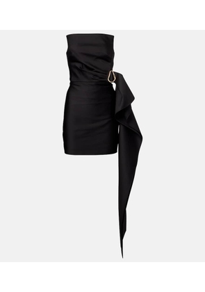Roland Mouret Draped strapless taffeta minidress