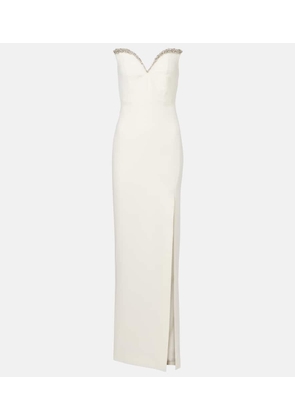 Roland Mouret Embellished strapless crepe gown