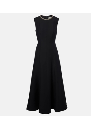 Roland Mouret Embellished wool and silk midi dress