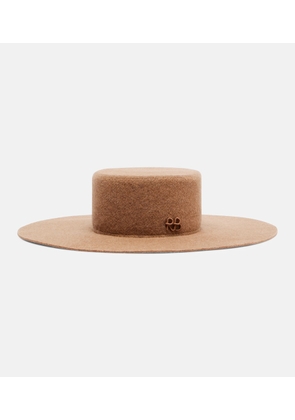 Ruslan Baginskiy Monogram wool-blend felt canotier hat