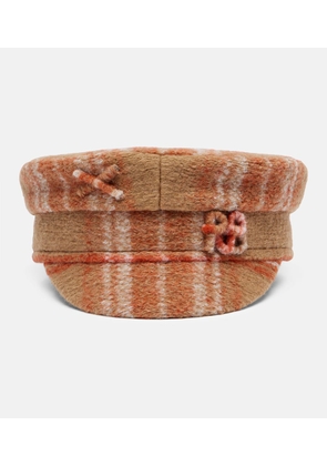 Ruslan Baginskiy Checked wool-blend newsboy cap
