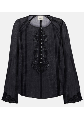 Isabel Marant Luciele embroidered ramie blouse