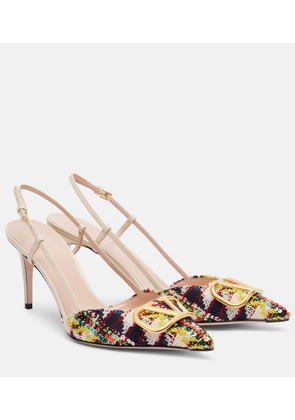 Valentino Garavani VLogo 80 tweed slingback pumps