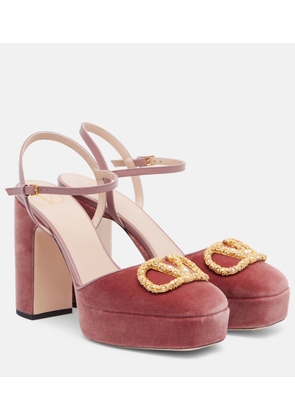 Valentino Garavani VLogo 115 velvet platform pumps